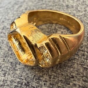 Vintage 18kt HGE ring setting Statement Ring sopranos unisex upcycle
